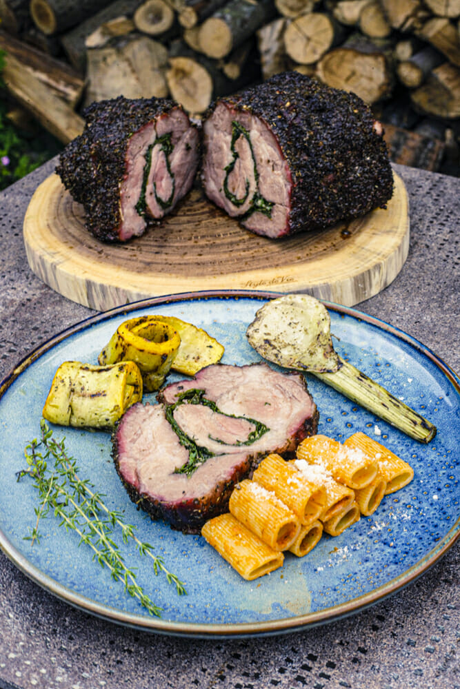 Filet de veau farci à l'italienne au barbecue