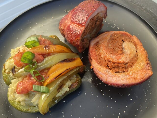 Filet de porc farci au chorizo et fumé au barbecue
