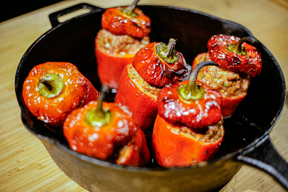 Poivrons farcis au barbecue