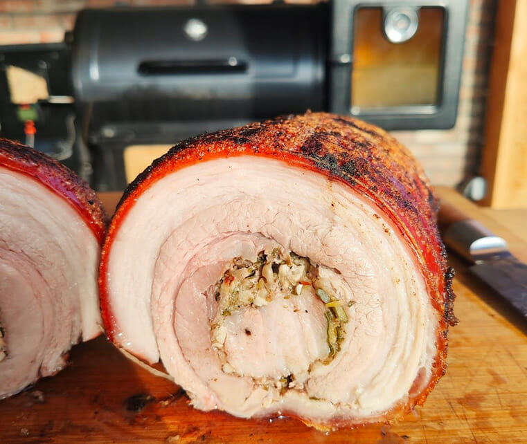 Porchetta au barbecue, sans broche