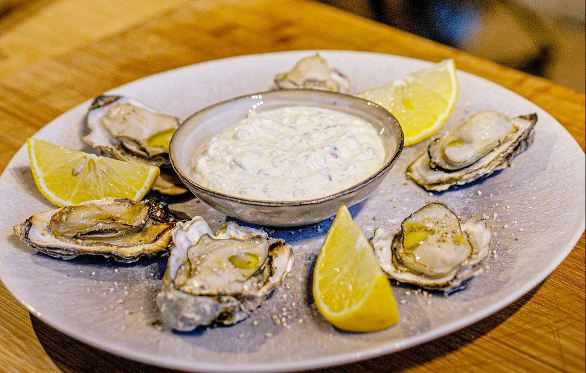 Huitres simplement grillées