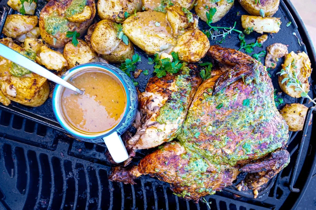 Poulet Piri Piri, hot sauce à l'abricot au barbecue