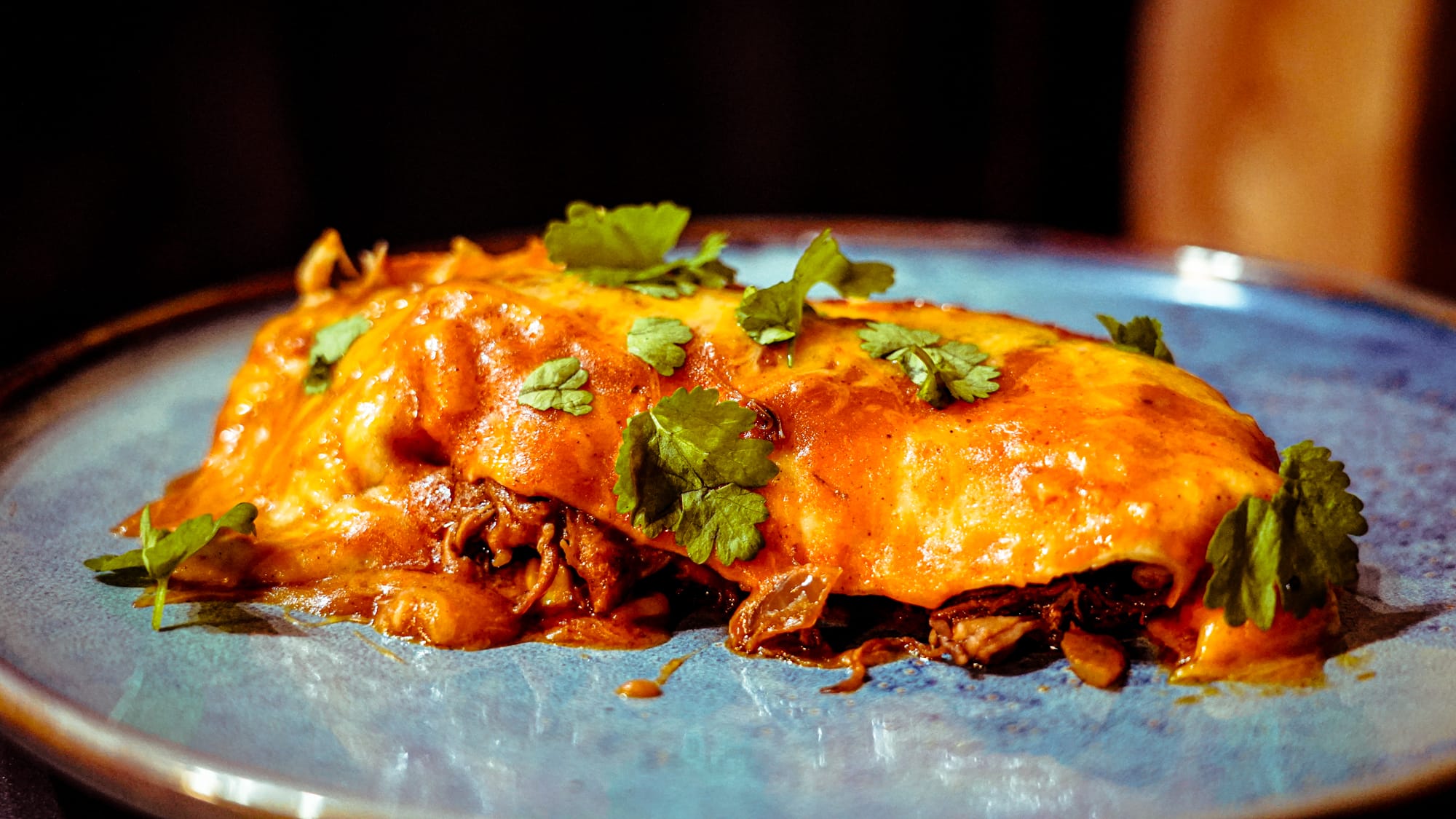 Enchiladas au pulled pork